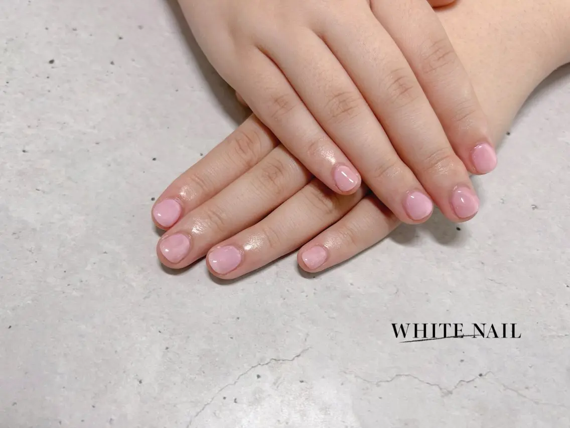 ネイル ピンク ハンドネイル WHITE NAIL ホワイトネイルのネイルデザイン