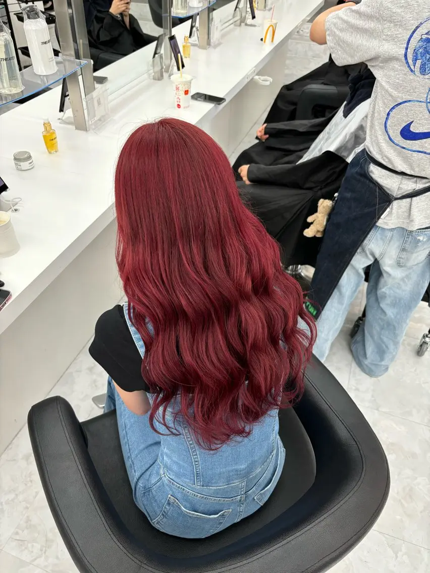 ロング カラー ヘアカラー ヘッドスパ ヘアセット 🫧韓国風透明感 ヘア🫧towaのヘアスタイル