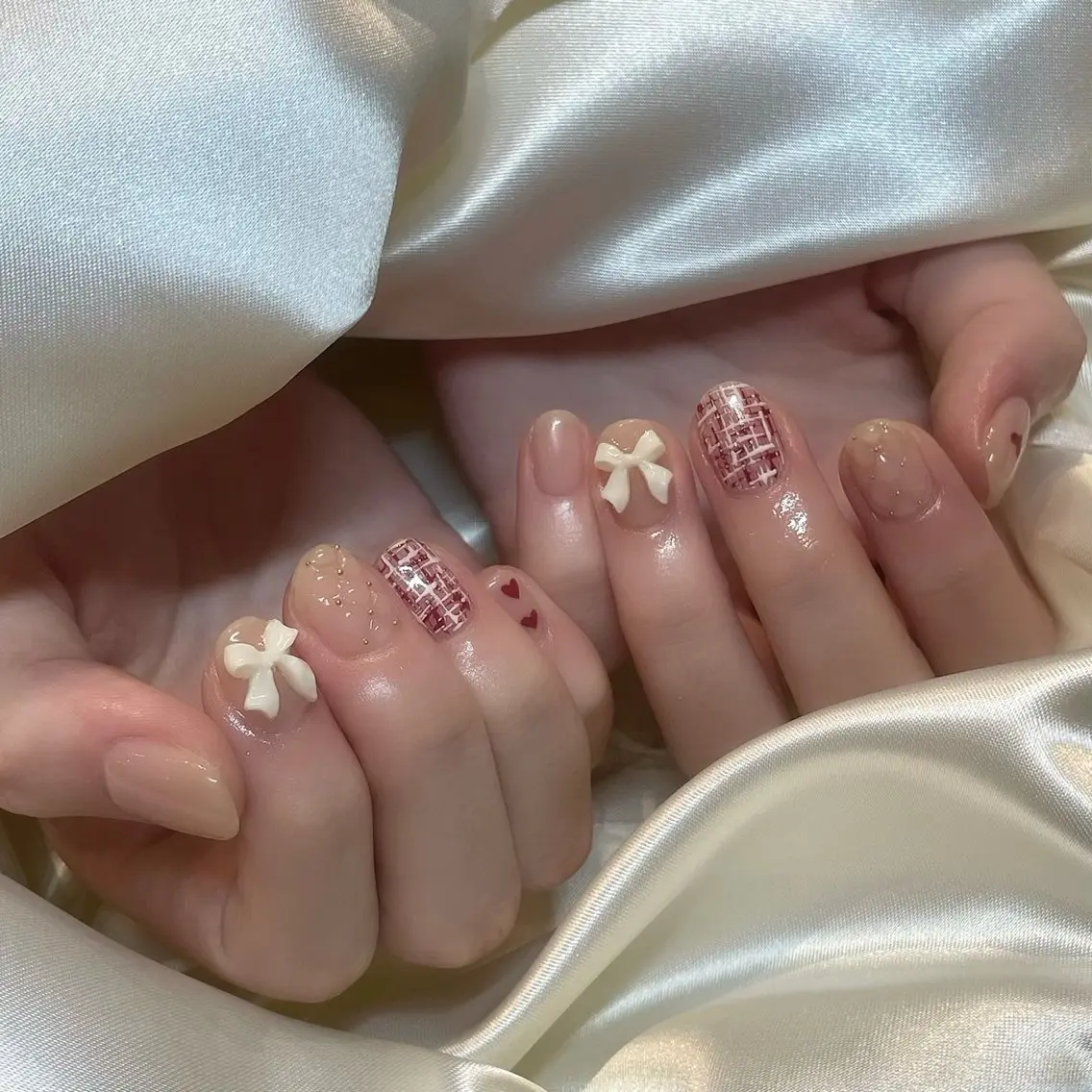ネイル リボン ハンドネイル エルフィン 久屋大通のネイルデザイン
