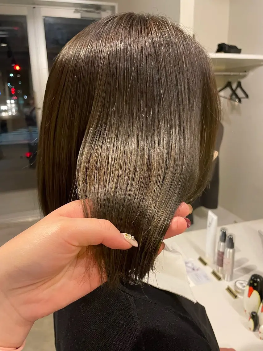 ミディアム カラー ヘアアレンジ Heath 姪浜 ⌇フタバのヘアスタイル