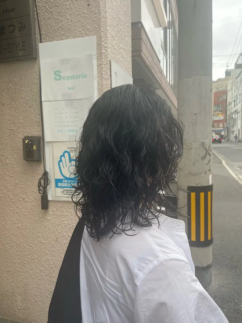 ミディアム パーマ ミディアムパーマ 佐々木 優のヘアスタイル