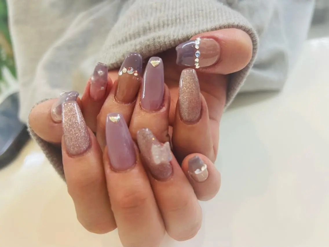 ネイル フレンチネイル ガラスフレンチ グラデーション ニュアンスネイル ワンカラーネイル brilliant s.kのネイルデザイン
