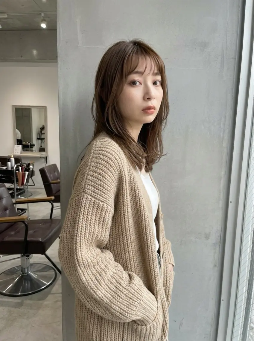 セミロング カラー カット ヘアカラー トリートメント 髪質改善/美髪矯正 マネージャー福永のヘアスタイル