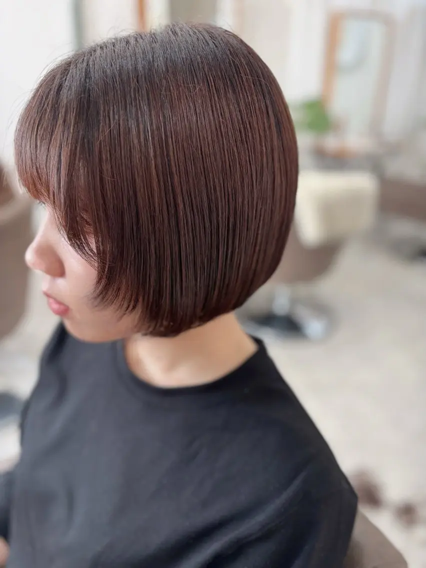 ショート ボブ 顔まわりレイヤー レイヤーカット ✨次世代型髪質改善✨ marikaのヘアスタイル