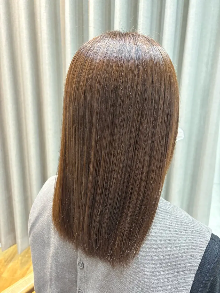 セミロング パーマ ストレートパーマ 🤍美髪縮毛/髪質 改善/池上夏凜🤍のヘアスタイル