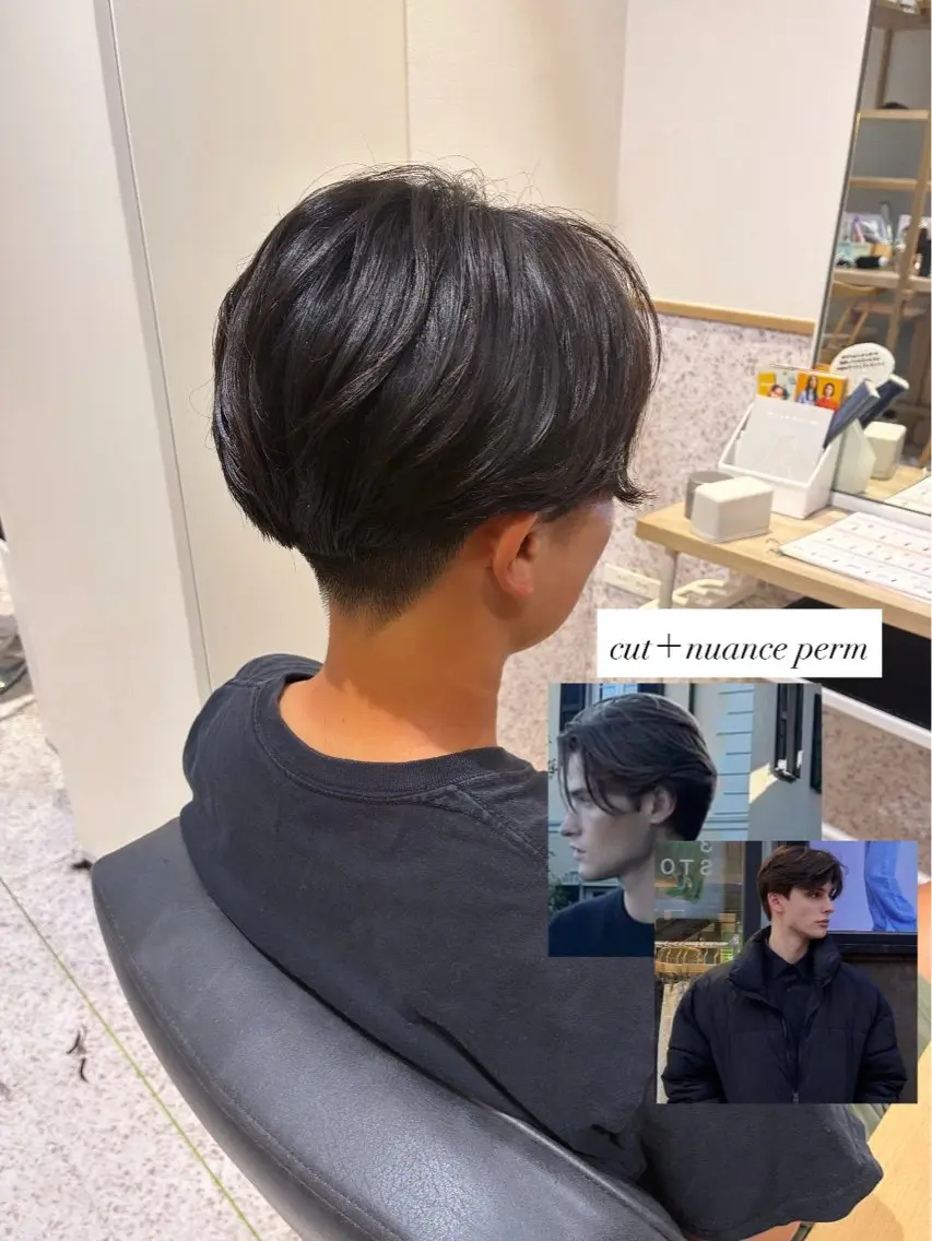 パーマ メンズ メンズパーマ ニュアンスパーマ カット パーマ 髪質改善&艶カラー/ ほんだあみ (♡)のヘアスタイル