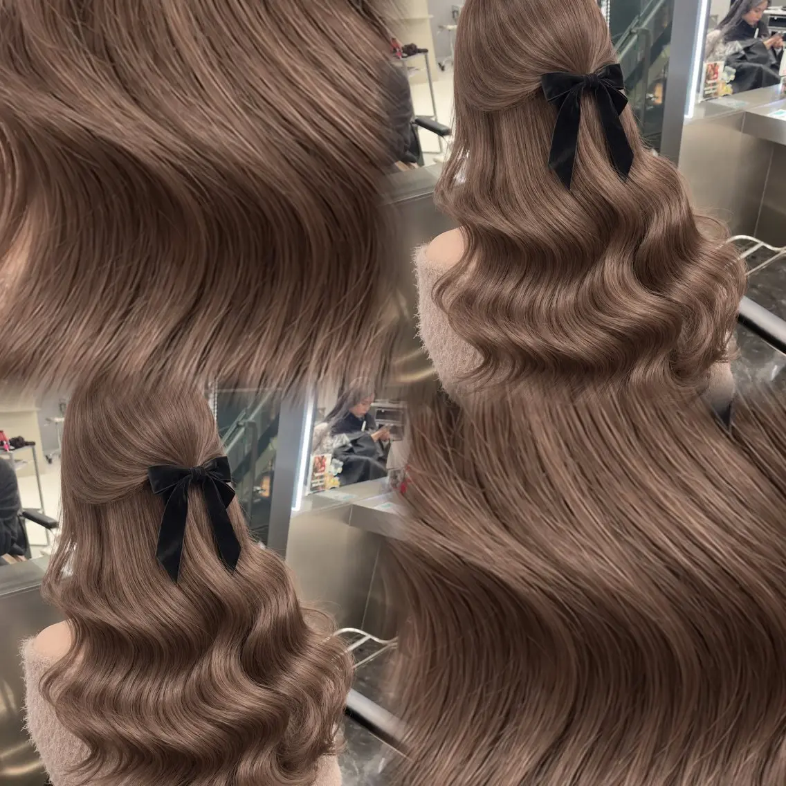 セミロング カラー ヘアアレンジ シールエクステ ベージュカラー 黒髪 ブリーチ ブロンド ヘアカラー トリートメント ハイトーン特化💍 NØRN💍韓国のヘアスタイル