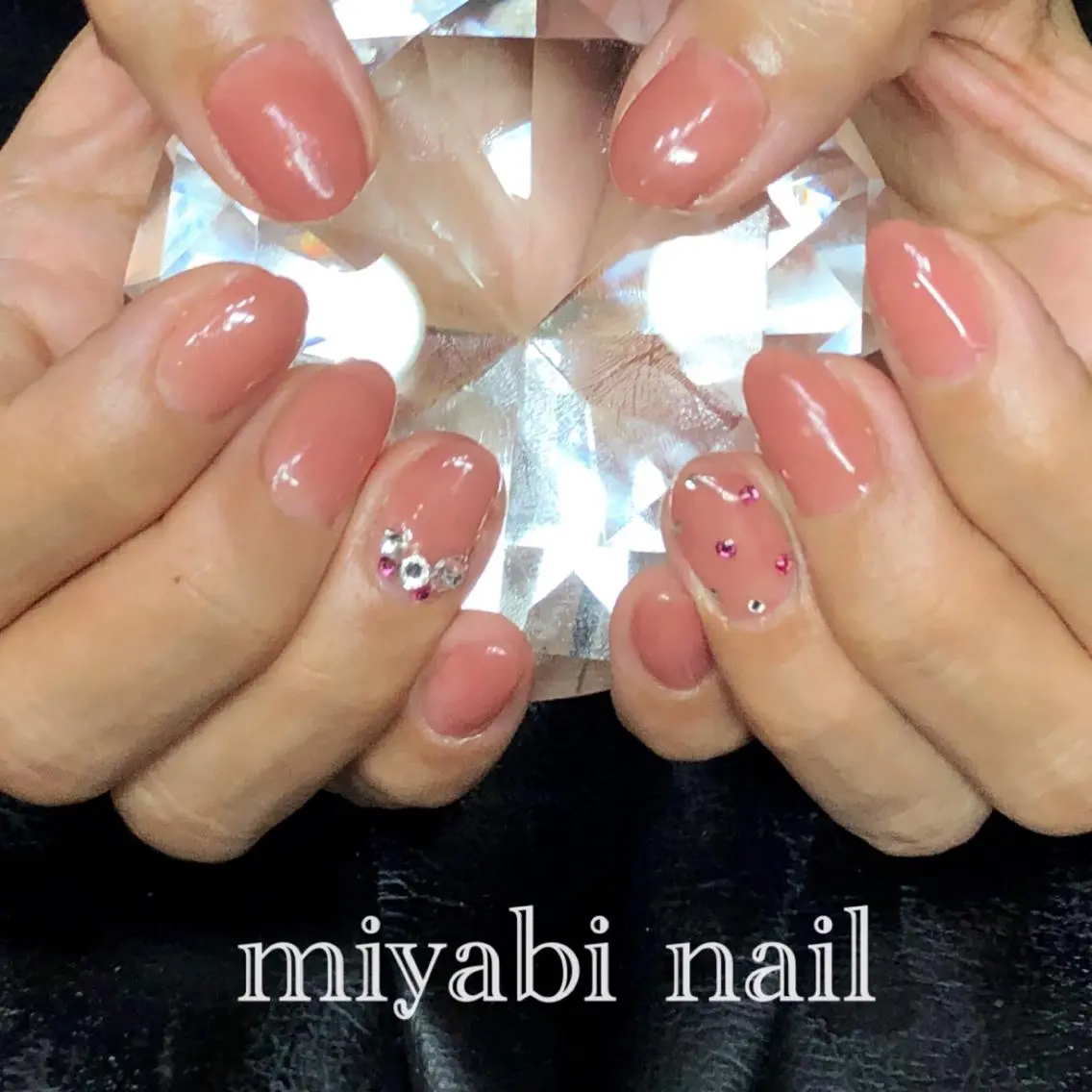 ネイル ジェルネイル ワンカラーネイル シンプルネイル ハンドネイル miyabi nail 桂川駅近くのネイルデザイン