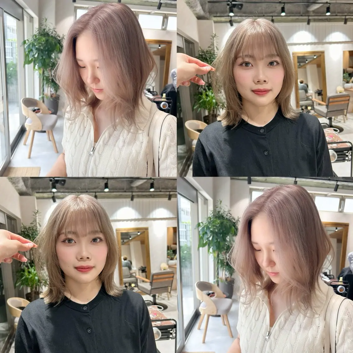 セミロング カラー ベージュカラー ブリーチ ミルクティーベージュ ホワイトミルクティーベージュ 🎀レイヤー特化 🎀YUMEKAのヘアスタイル