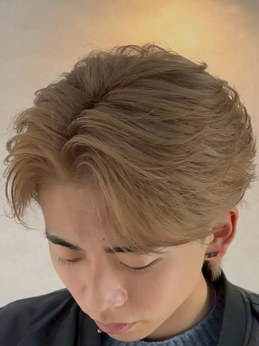 カラー パーマ メンズ ハイトーン特化 メンズ美容師仁也のヘアスタイル