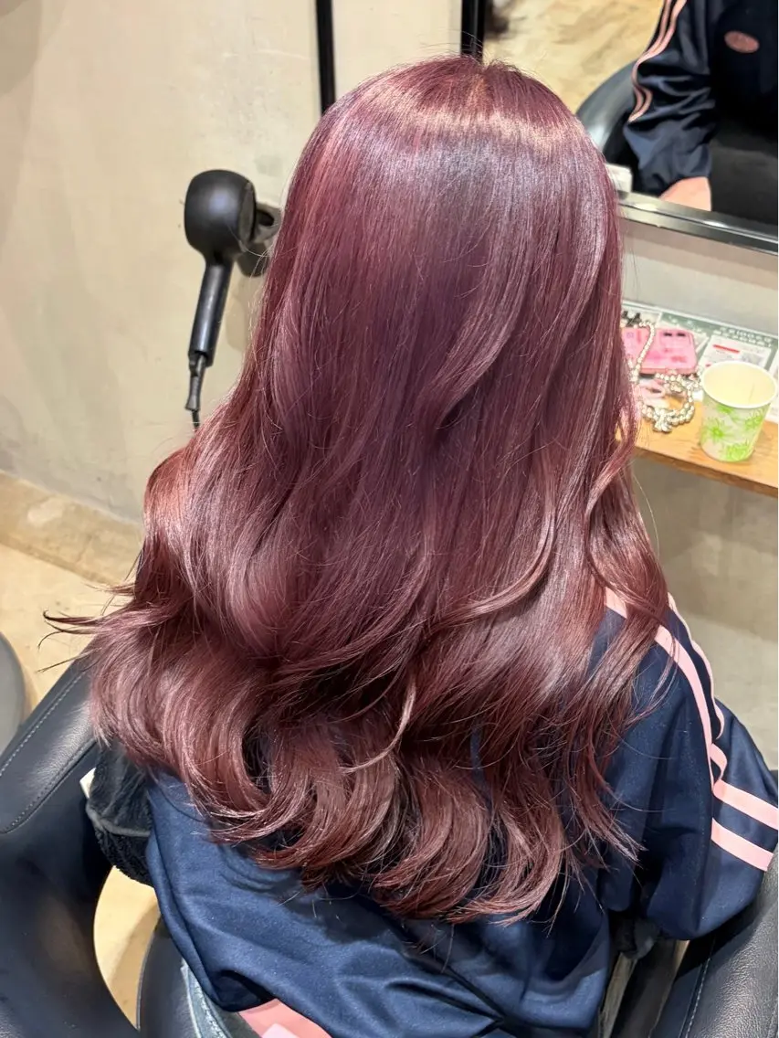 ロング カラー ダブルカラー ラベンダーカラー ピンクカラー ピンクラベンダー みわ/博多 ブリーチ/メンズヘアのヘアスタイル