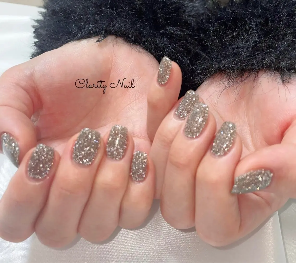 ネイル フラッシュネイル ラメ(グリッター) ワンカラーネイル ハンドネイル Clarity Nailのネイルデザイン