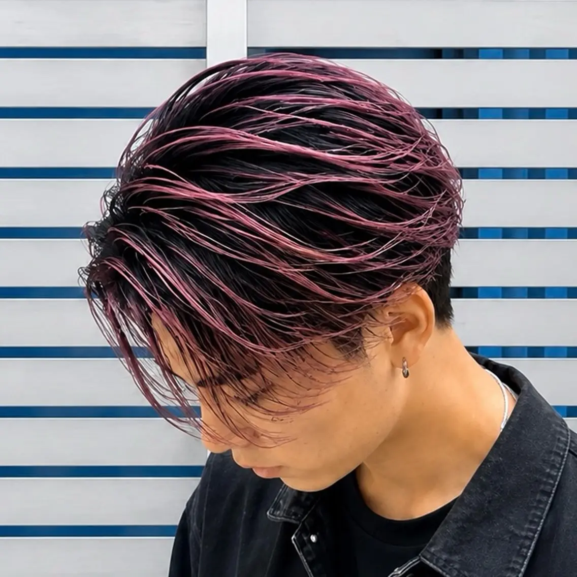 ショート カラー メンズ メンズバレイヤージュ メンズブリーチ バレイヤージュ ブリーチ レイヤーカット カット ヘアカラー 美容師兼アイリスト/ Anche/片岡のヘアスタイル