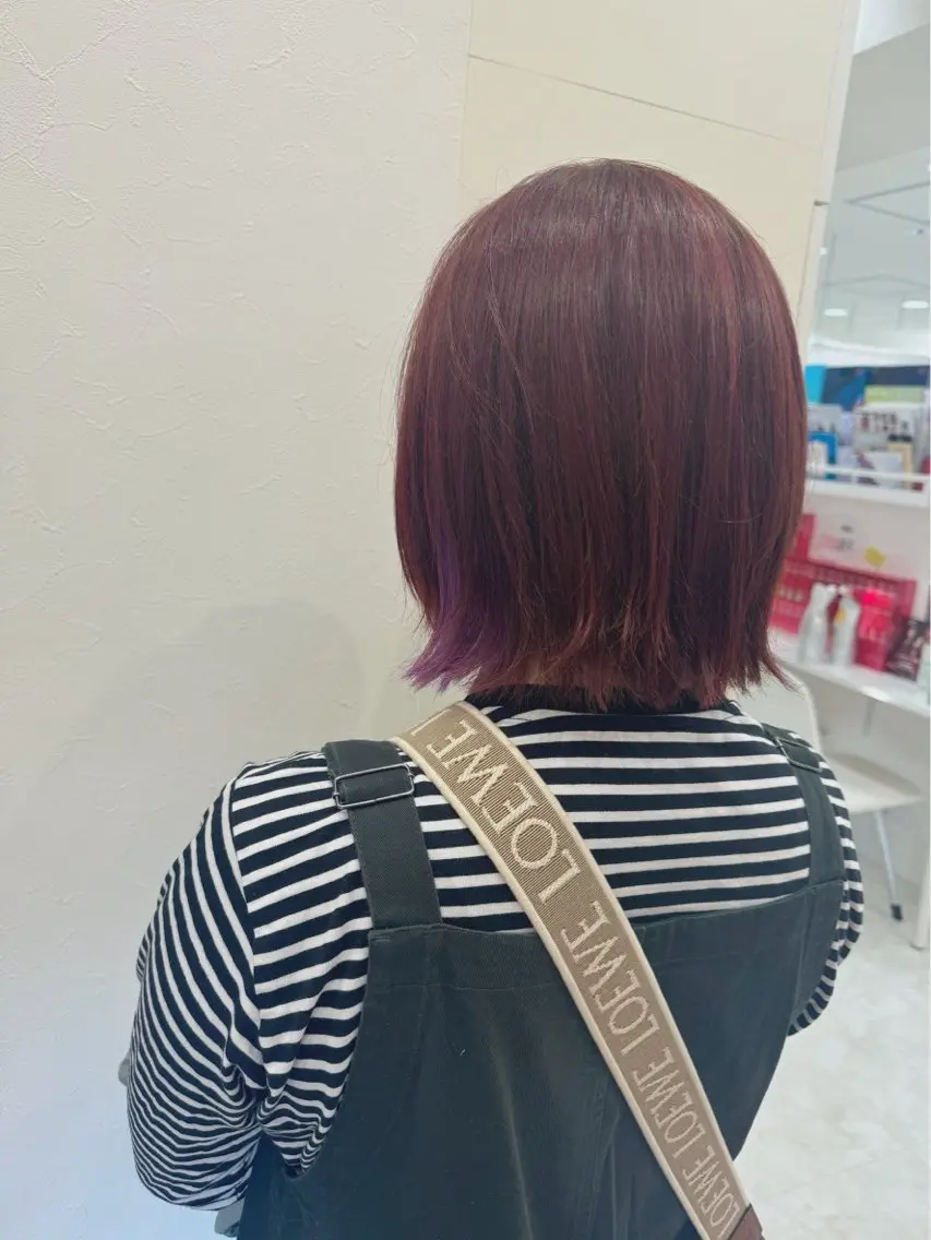 ミディアム カラー ブリーチ バイオレットカラー ヘアカラー 山森 大地のヘアスタイル
