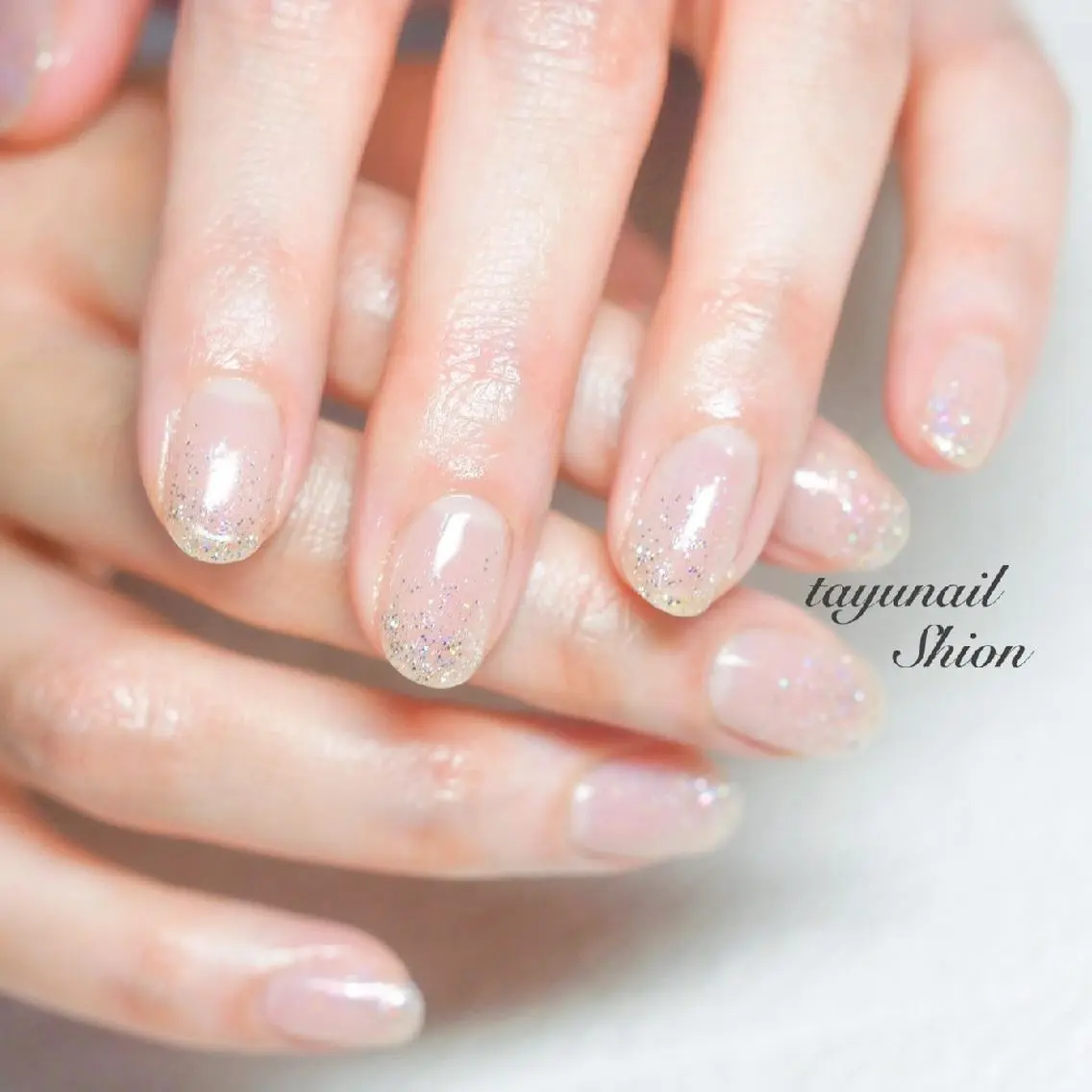 ネイル ブルー ジェルネイル グラデーション キラキラネイル ラメ(グリッター) ネイルサロン 【たゆnail】のネイルデザイン