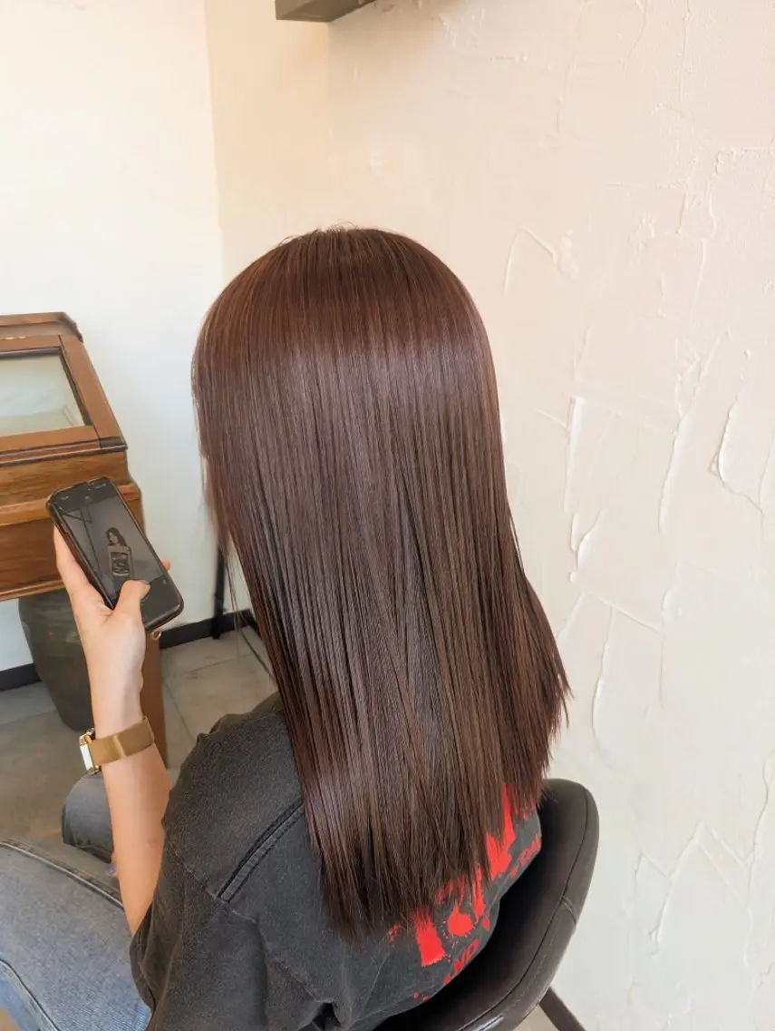 暖色カラーで血色感UP♪+ダメージ補修&保湿集中ケア(超音波トリートメント)の写真