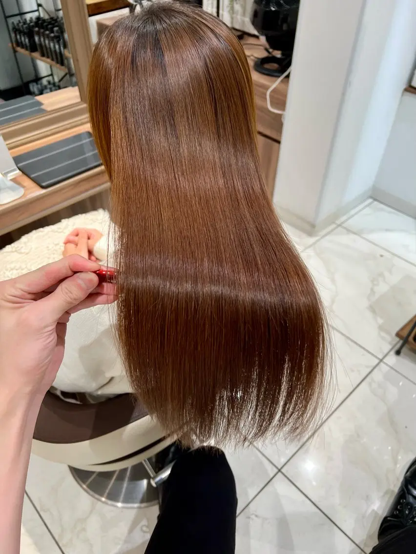 ロング 縮毛矯正 トリートメント 髪質改善縮毛矯正 谷口雄太のヘアスタイル