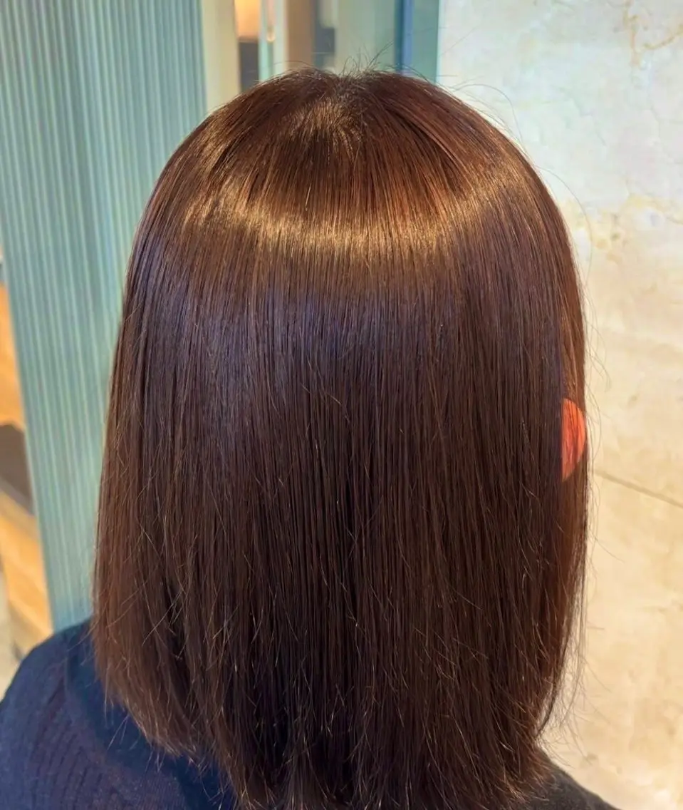 ミディアム カラー ブラウンカラー オレンジ オレンジブラウン トリートメント ヘアカラー 艶カラー✨ RYUNOSUKEのヘアスタイル