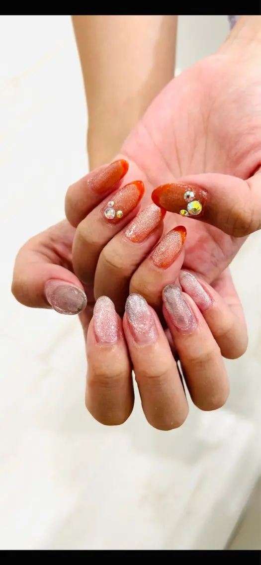 ネイル フラッシュネイル フットネイル フレンチネイル ラメ(グリッター) ラメグラデーション H3 hitoのネイルデザイン