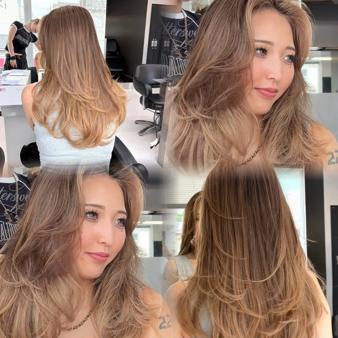 ロング カット ヘアカラー トリートメント 🫧バレイヤージュ/ ハイトーン/ミズキのヘアスタイル
