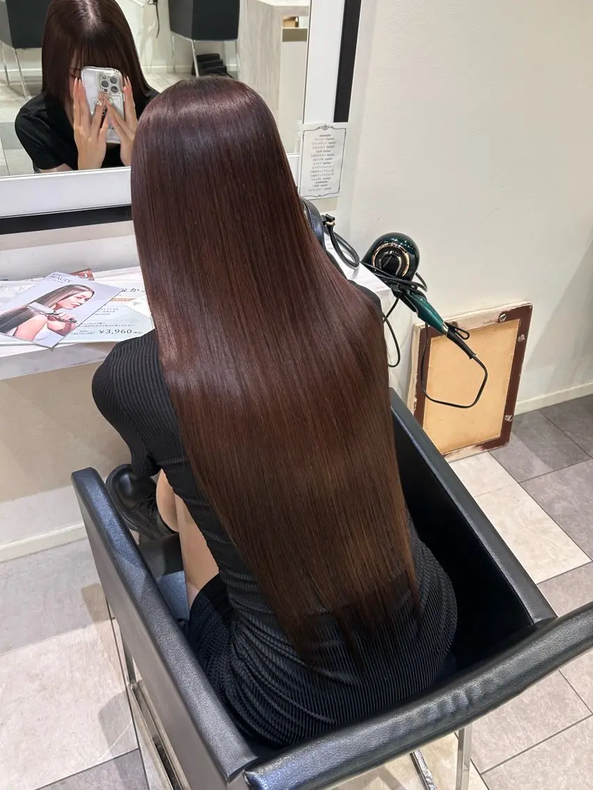 ロング カラー ヘアカラー トリートメント 中原 優美のヘアスタイル