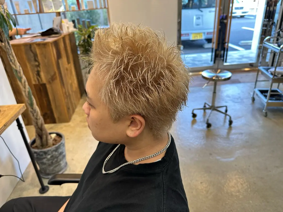 メンズハイトーンスパイキーショート‼️の写真
