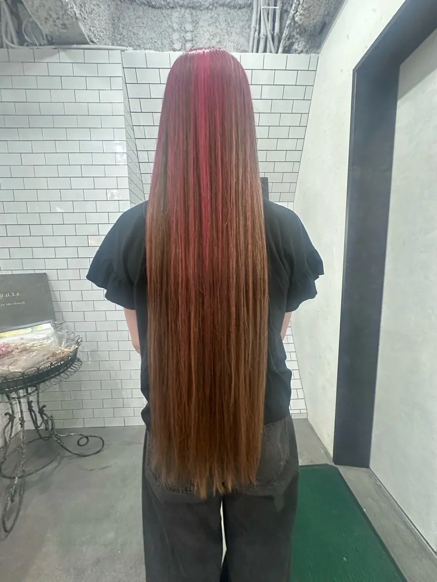 ロング カット 縮毛矯正 妙見 知洋のヘアスタイル