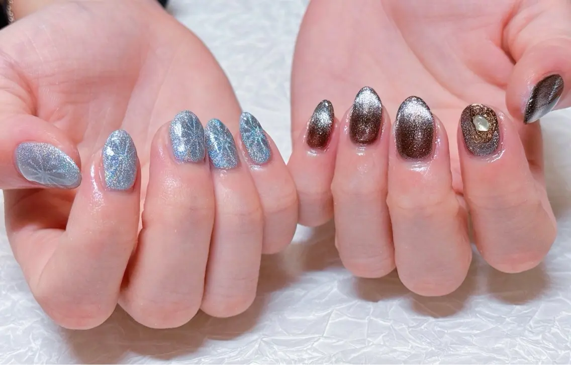 ネイル アートネイル オーロラネイル チークネイル フラッシュネイル フットネイル ハンドネイル ハンドケア 💫ゆか_ Nailartistのネイルデザイン