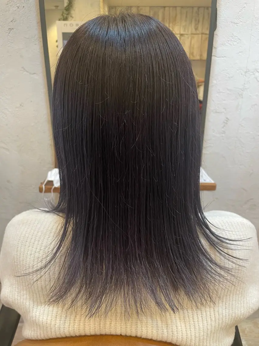 ミディアム カラー ブリーチ ブルーカラー ブルーラベンダー ラベンダーカラー ブリーチなしカラー S-TAGE Anna.Hのヘアスタイル