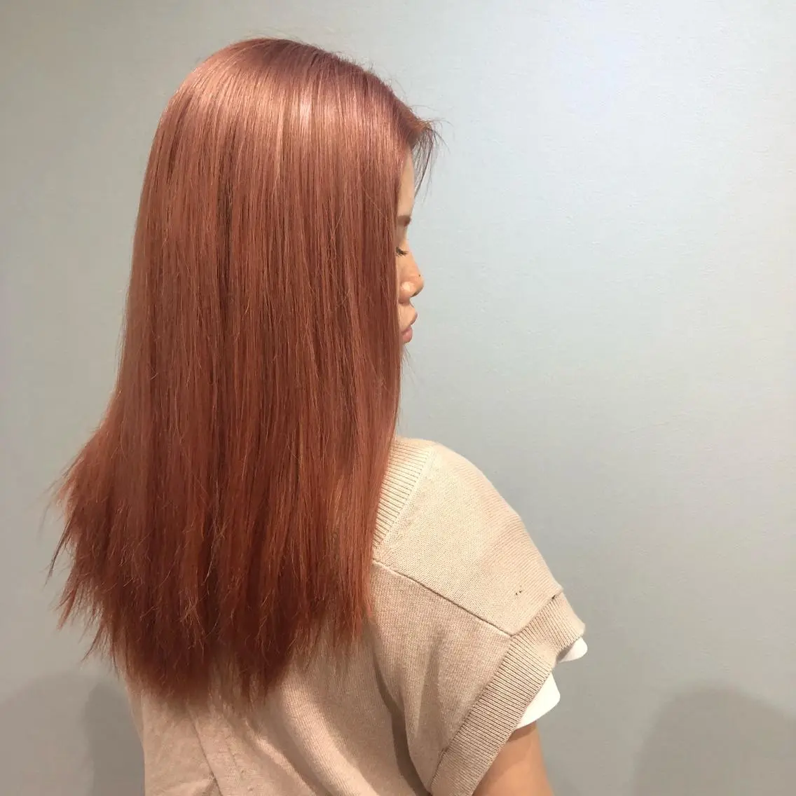 ロング カラー オレンジ GIEN 末吉 海斗のヘアスタイル