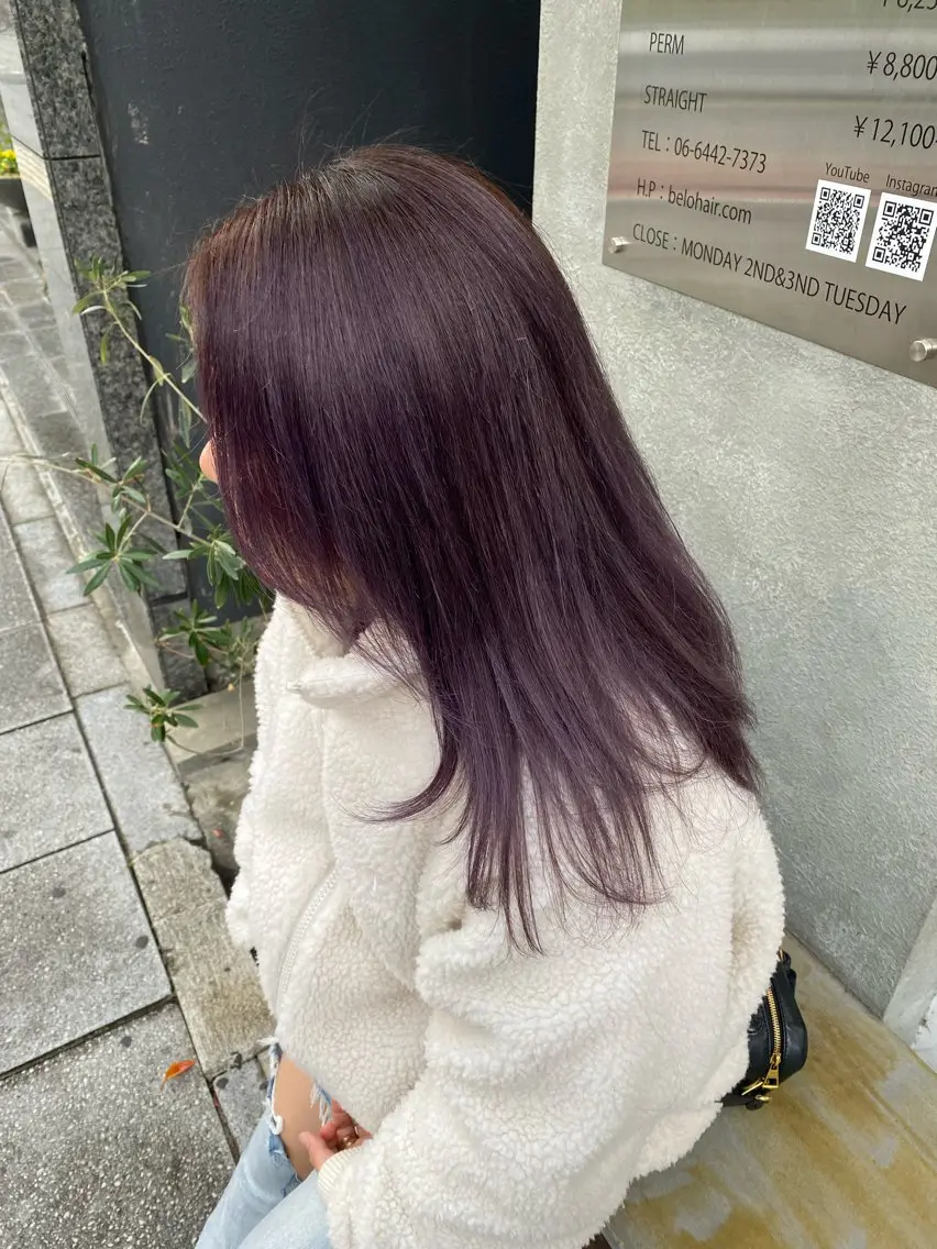 ロング カラー アディクシーカラー ベージュカラー 透明感カラー グレージュ ラベンダーカラー BELO / yuzuのヘアスタイル