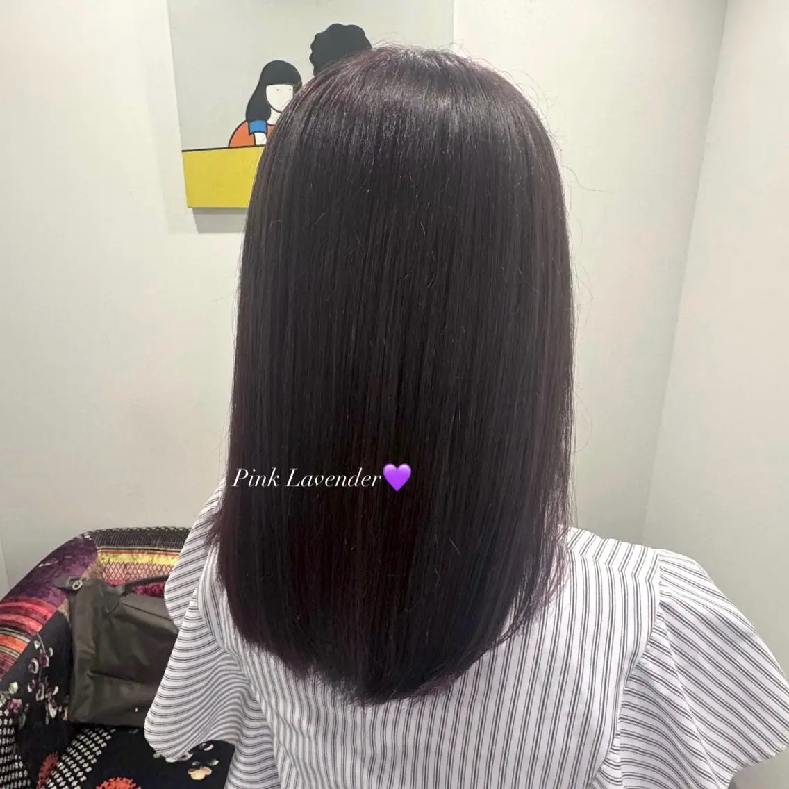 ミディアム カラー ラベンダーカラー ピンクカラー ピンクラベンダー 松葉 柚月のヘアスタイル