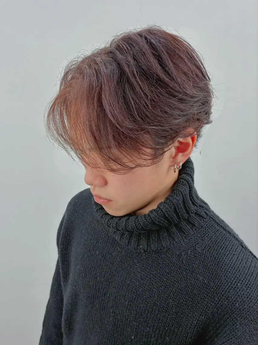 ショート パーマ メンズ フェザーパーマ メンズパーマ 中山 優哉のヘアスタイル