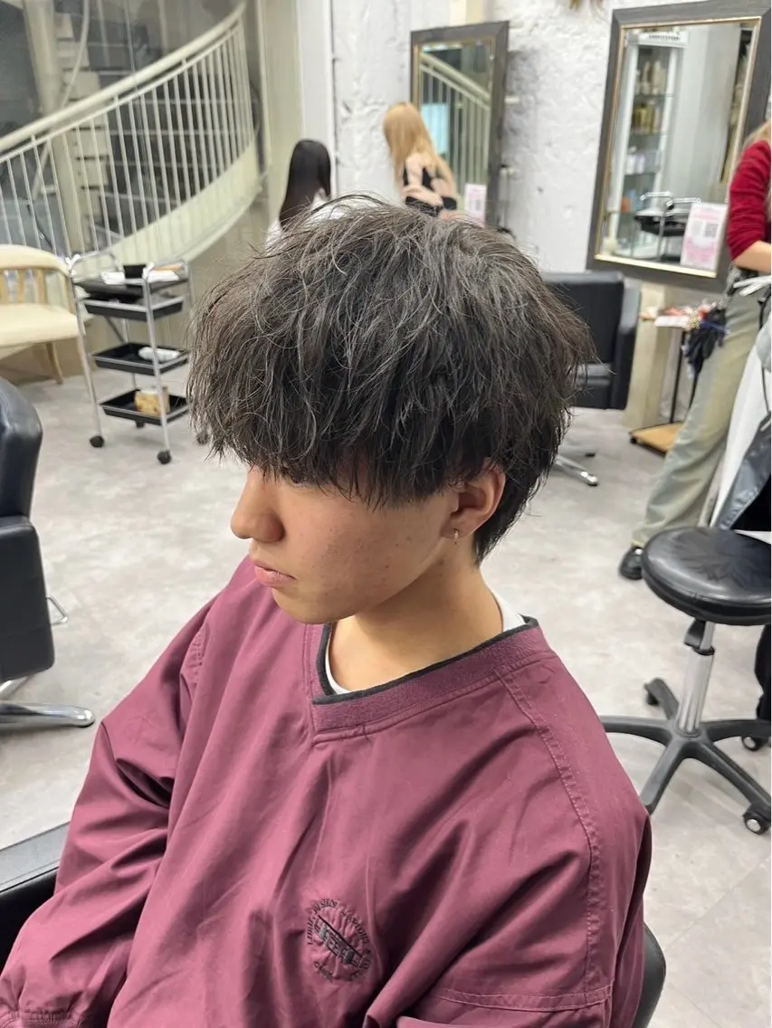 パーマ メンズ カット パーマ 小島 希星のヘアスタイル