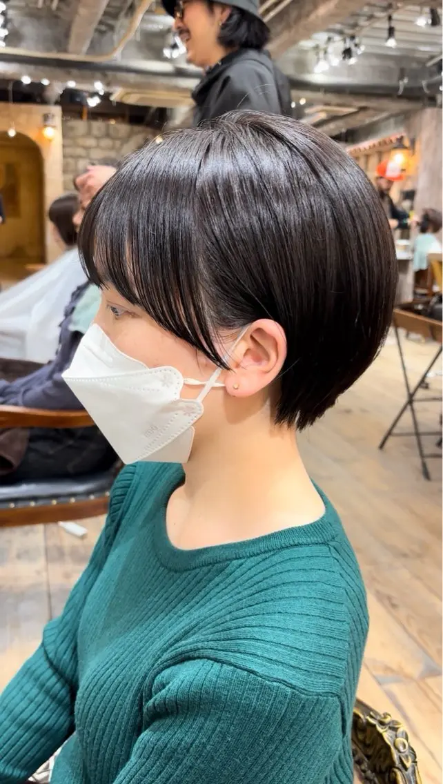 ショート カット ヘアカラー トリートメント まう/丸みショート ・ボブ特化／高円寺のヘアスタイル