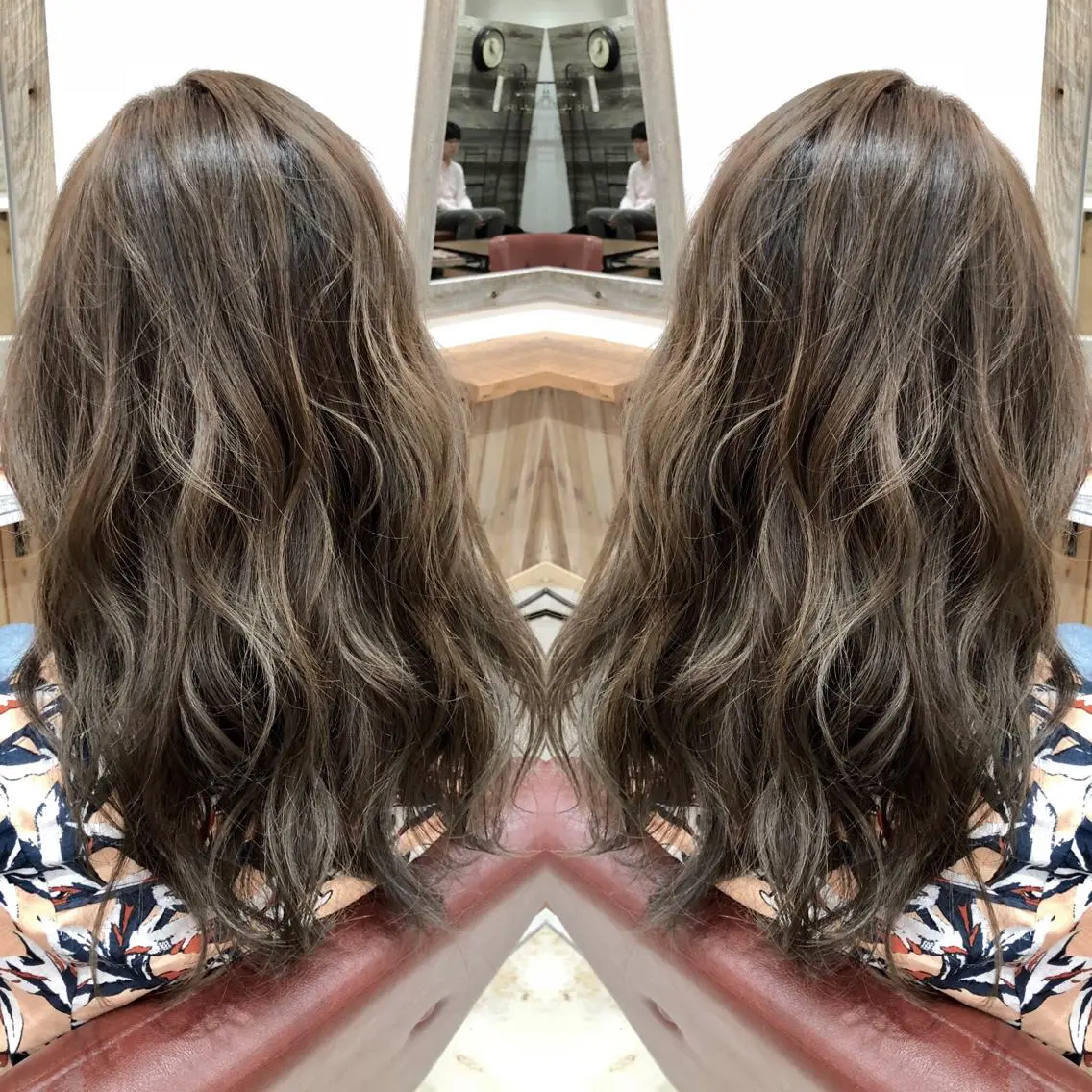 セミロング カラー M IIのヘアスタイル