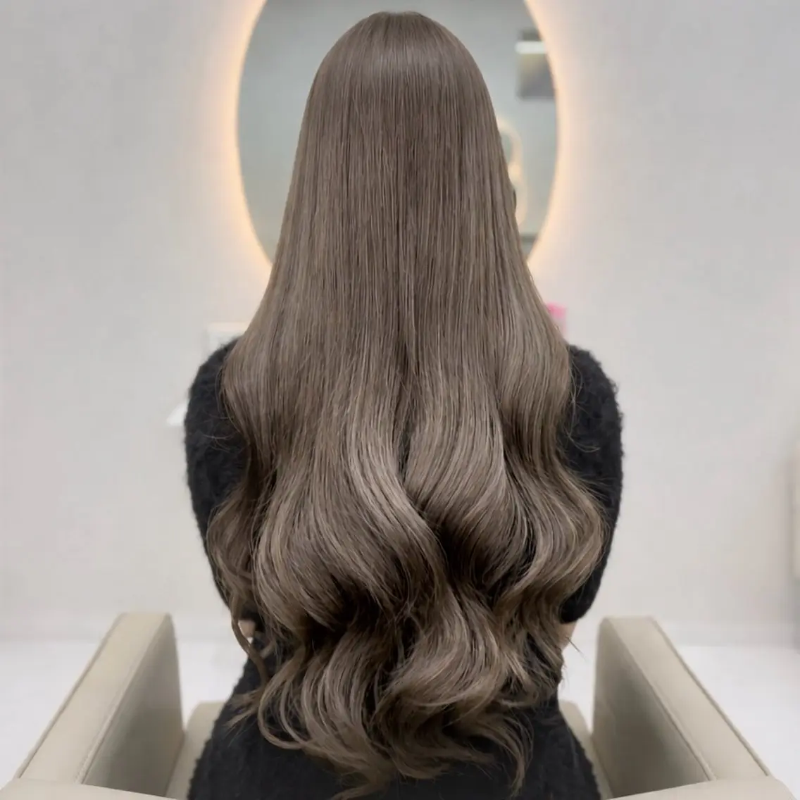 ロング カラー ブリーチ 透明感カラー グレージュ ヘアカラー トリートメント 🦋Yui🦋透明感 /ベージュ/Wカラーのヘアスタイル