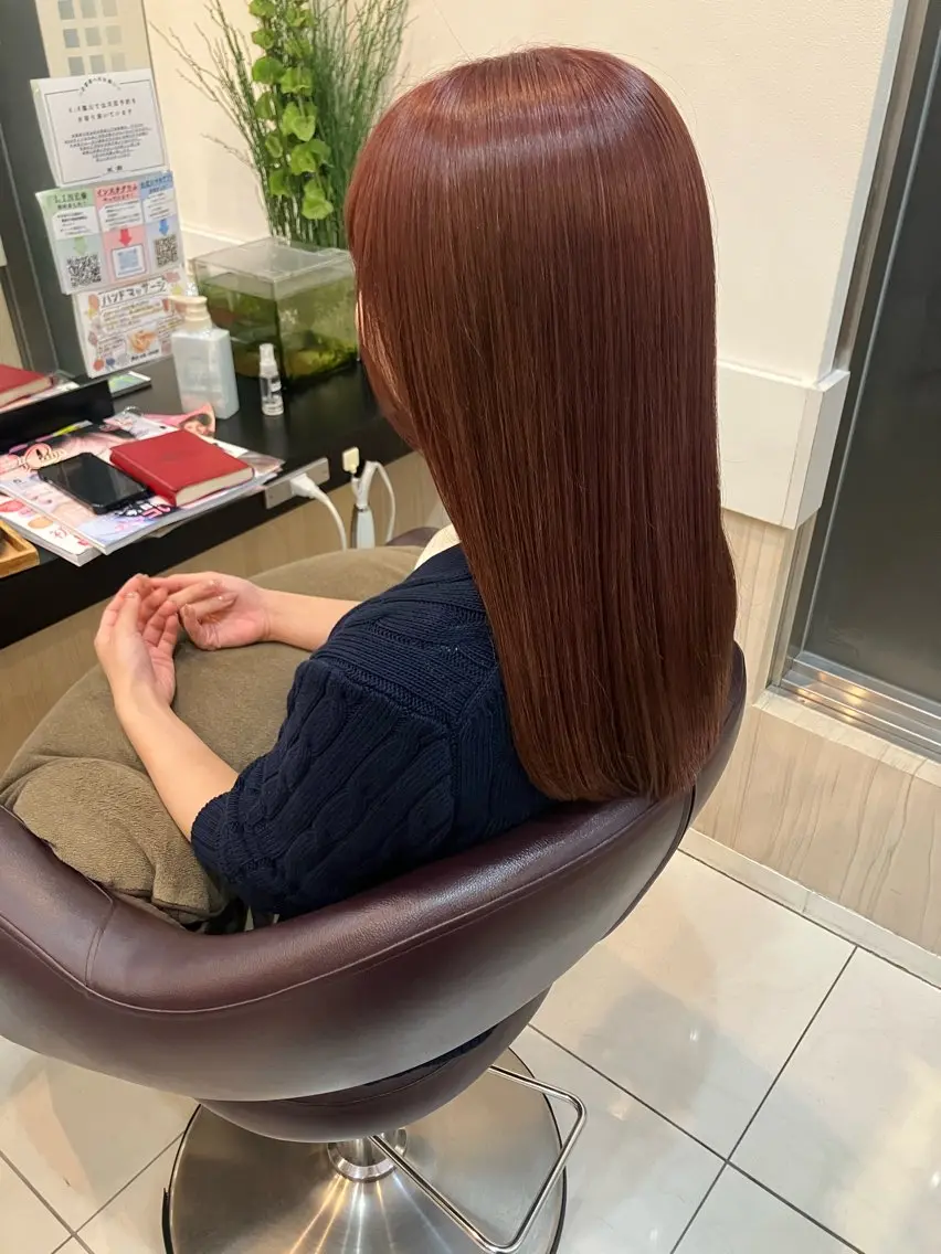 セミロング 縮毛矯正 yukari 艶髪ヘアのヘアスタイル