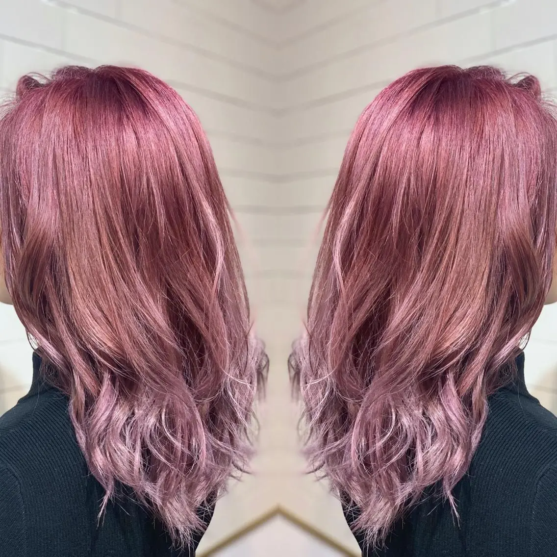 ミディアム カラー ヘアアレンジ カット 縮毛矯正 トリートメント 髪質改善×ハイトーン 中田啄也のヘアスタイル