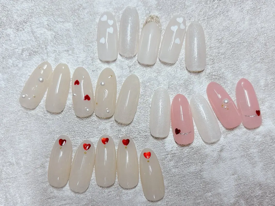ネイル バレンタイン Nail •Head スパFortunaのネイルデザイン