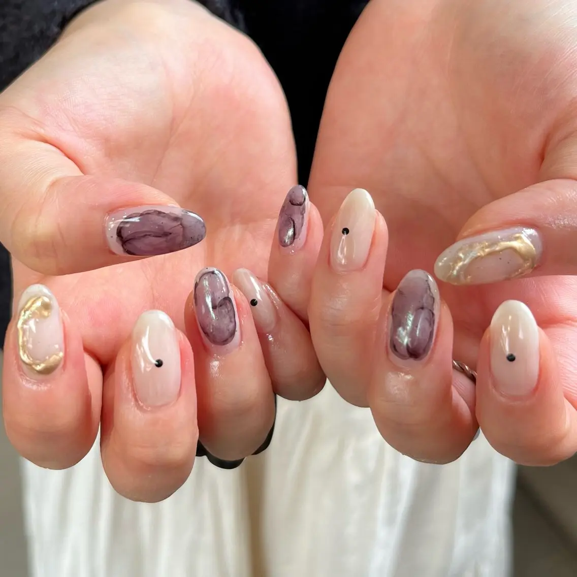 ネイル グリーン ハンドネイル vegh. nail/阿波座のネイルデザイン