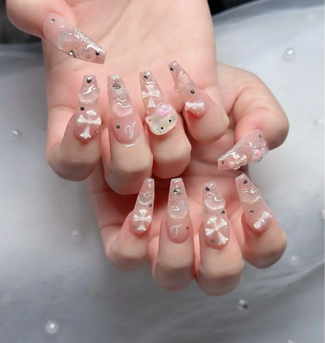 ネイル ハート キラキラネイル リボン ハンドネイル キノコ H.babynailのネイルデザイン