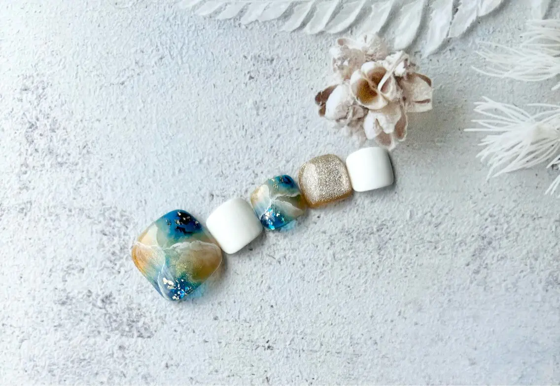 ネイル フットネイル ジェルネイル フットネイル sari nailのネイルデザイン