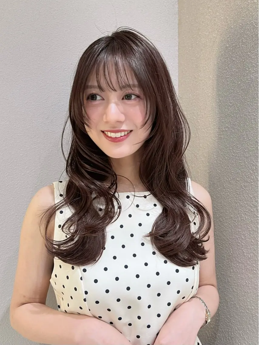 ロング カラー カット ヘアカラー トリートメント 興津/韓国レイヤー ダブルカラー美髪縮毛のヘアスタイル