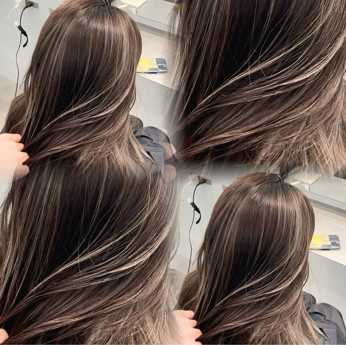 ミディアム カラー ハイライトカラー ハイライト ヘアカラー ✨レイヤーカット 海外ヘア/原宿✨のヘアスタイル