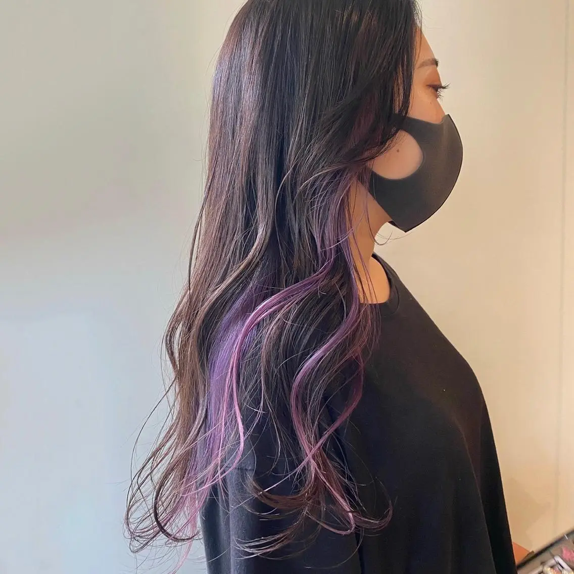 ロング カラー ヘアアレンジ インナーカラー パープルカラー ウルフカット モデル募集中！ミカのヘアスタイル