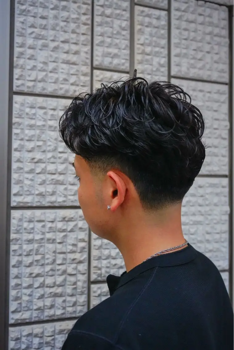 ミディアム パーマ メンズ カット パーマ メンズパーマ 赤司 泰樹のヘアスタイル
