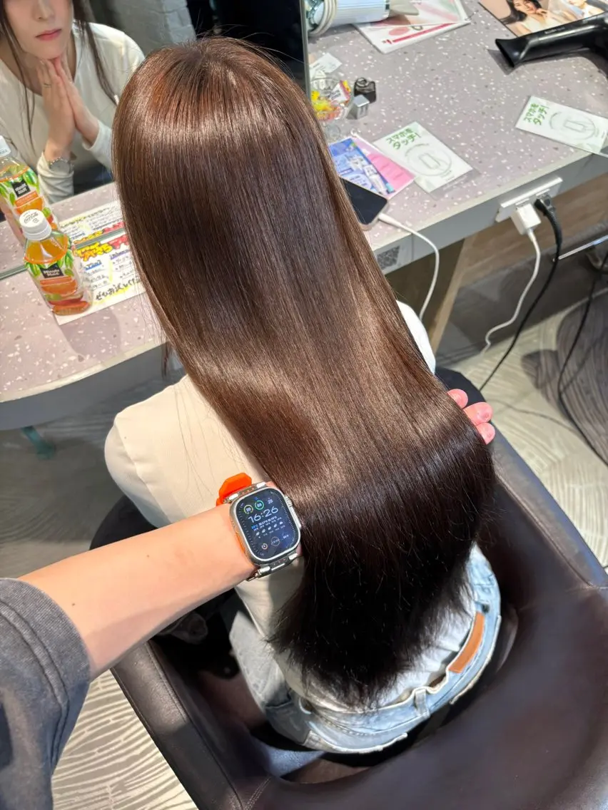 ロング 髪質改善 縮毛矯正 盛れるレイヤー/ 髪質改善/遠藤龍雅のヘアスタイル