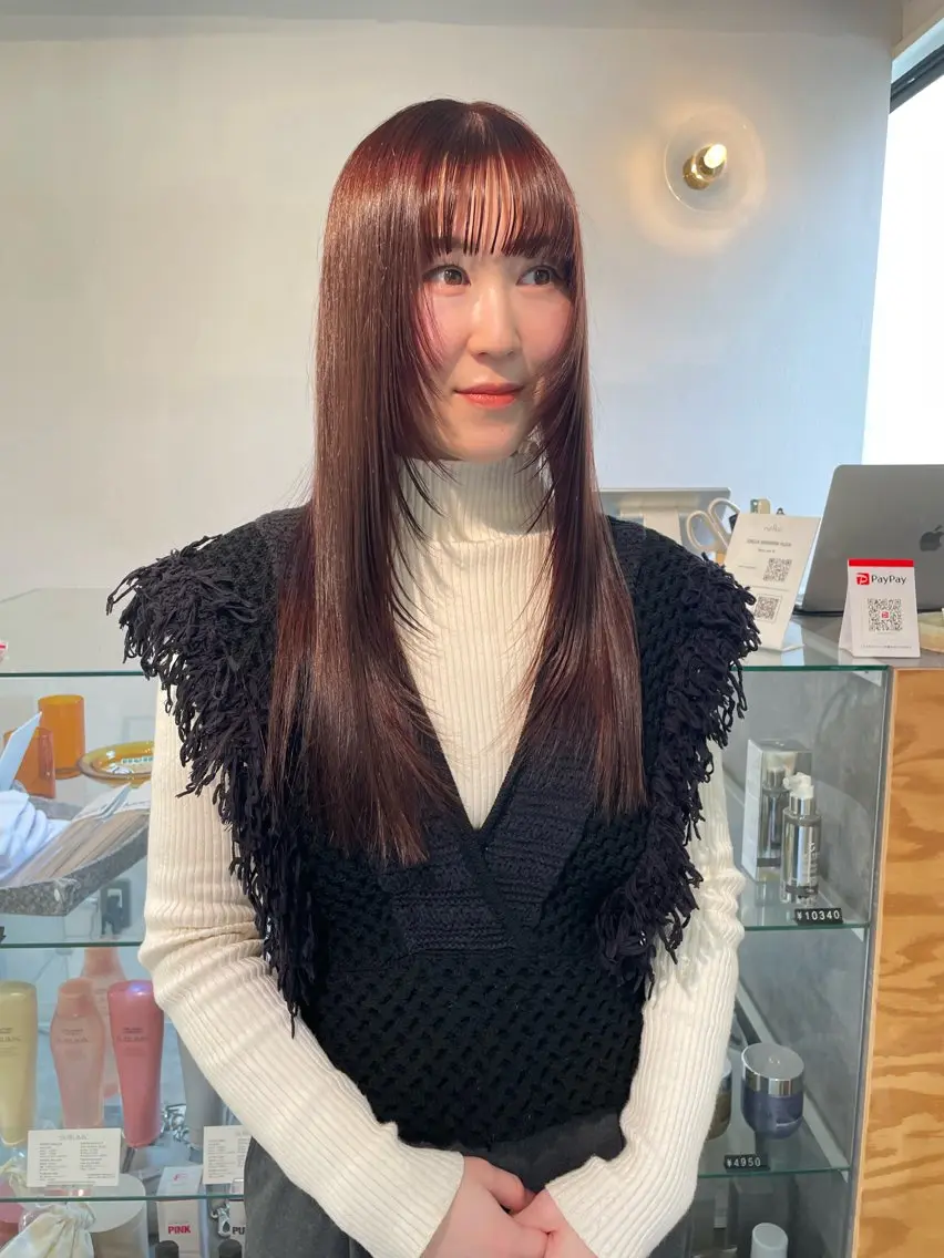 ロング カラー カット ヘアカラー トリートメント sakura🌸 レイヤー/韓国ヘアのヘアスタイル