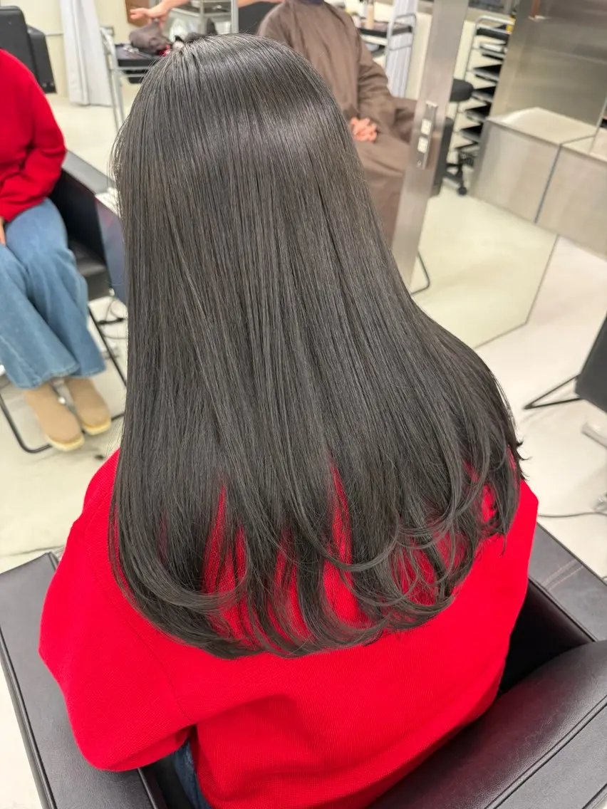 ロング カラー カット ヘアカラー トリートメント 表参道🌿赤み消し カラー/チナツのヘアスタイル